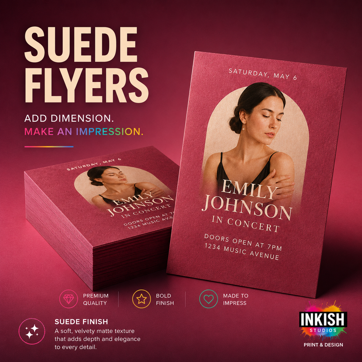 Suede Flyers/Postcards