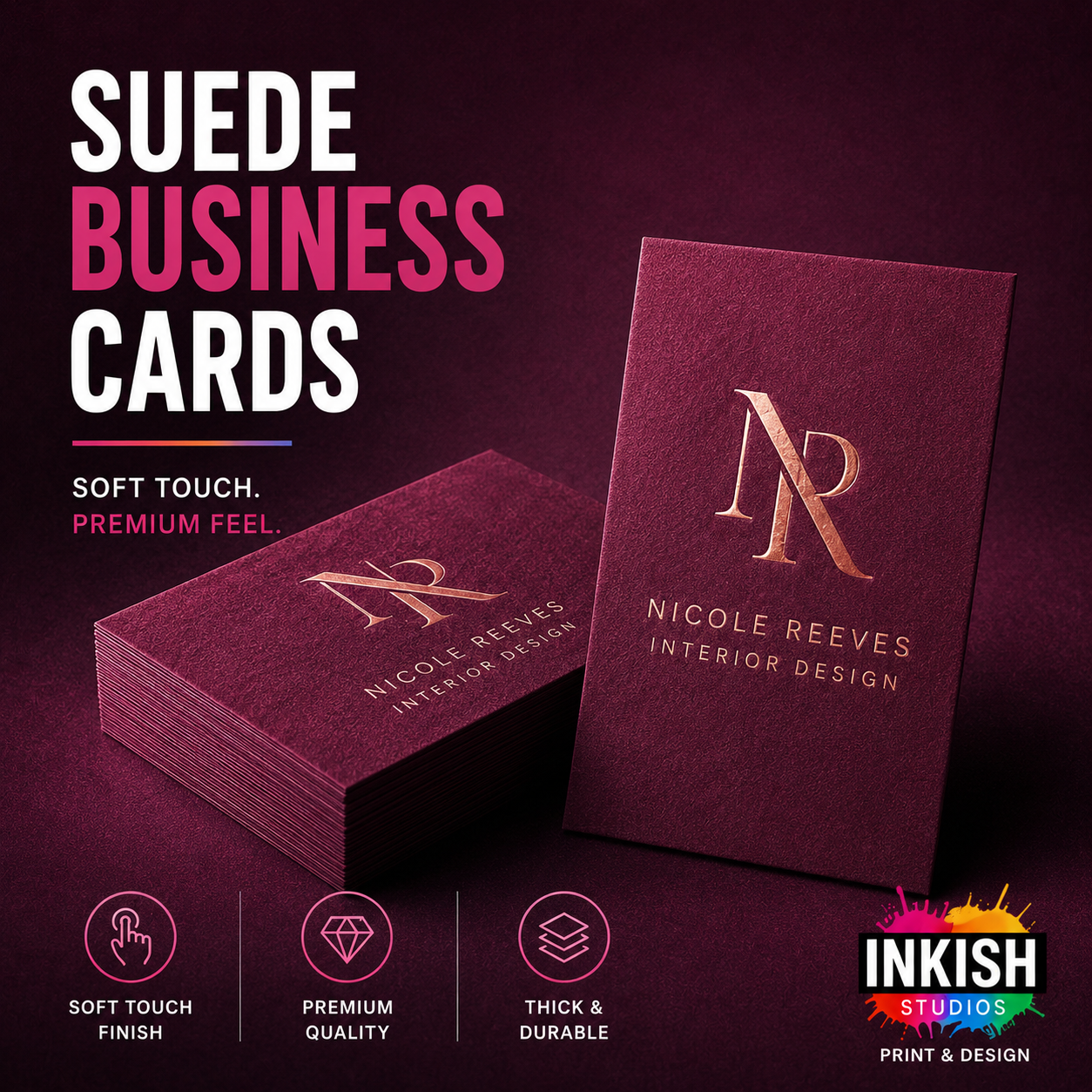 Suede Business Cards